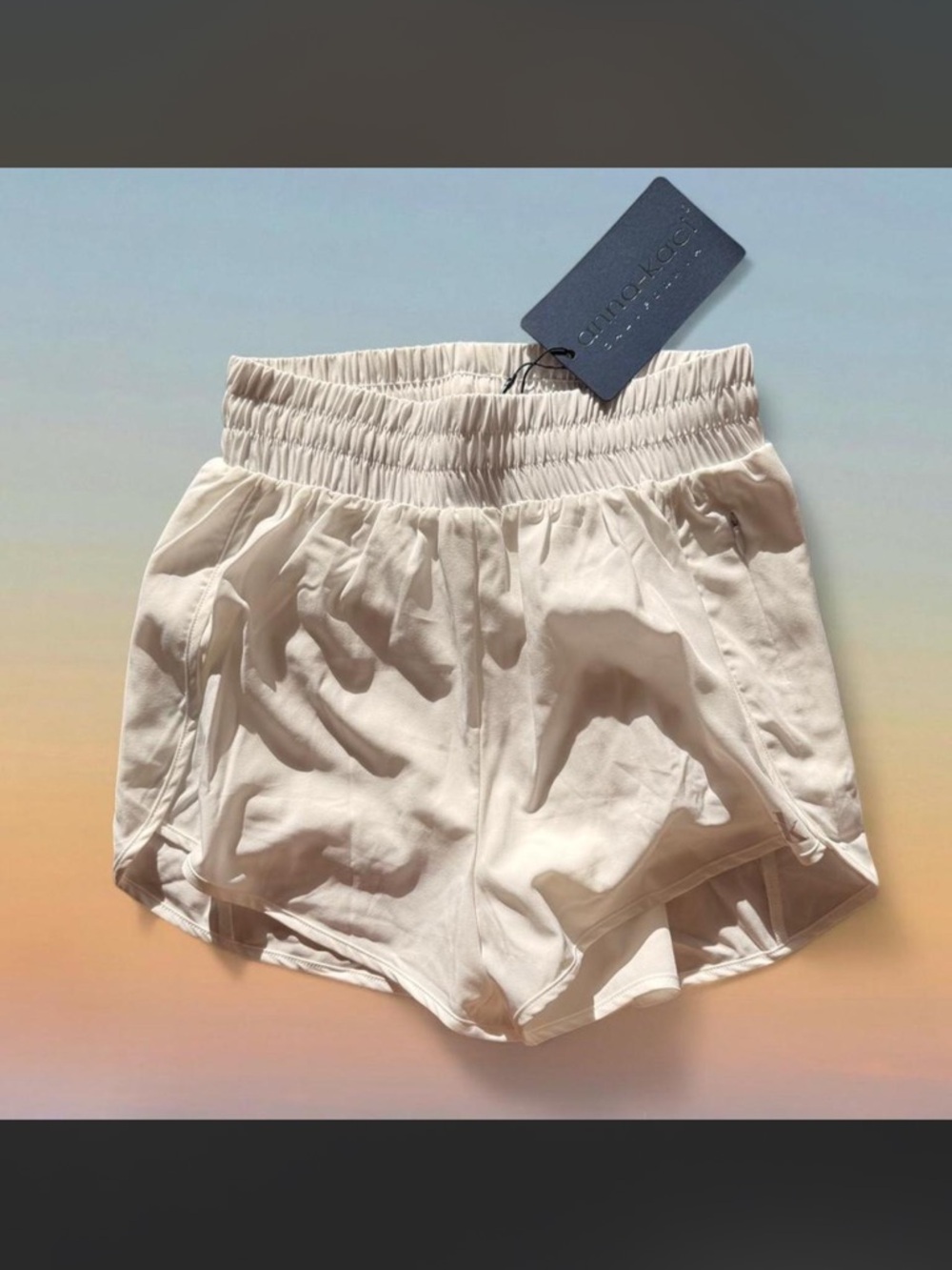 Women's White Athletic Shorts with Elastic Waist